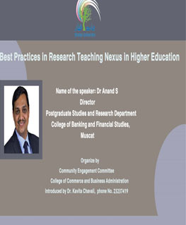 Practices in Research Teaching Nexus in Higher Education