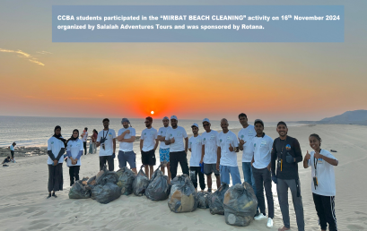 CCBA participates in “MIRBAT BEACH CLEANING” Organized by Salalah Adventures Tours and Sponsored by Rotana.